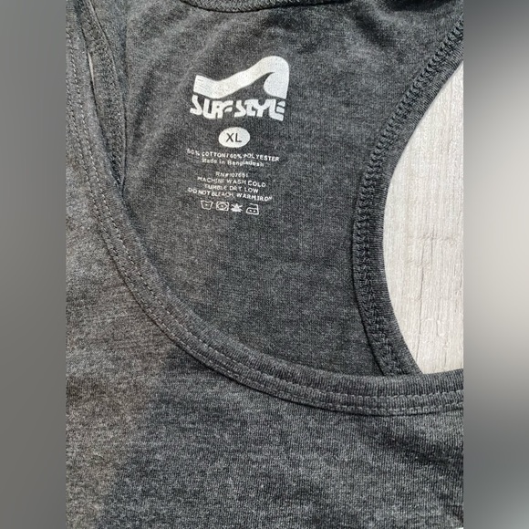 Surf Style Retro “South Beach” Tank Top. Size XL. Color Grey. - Picture 3 of 4